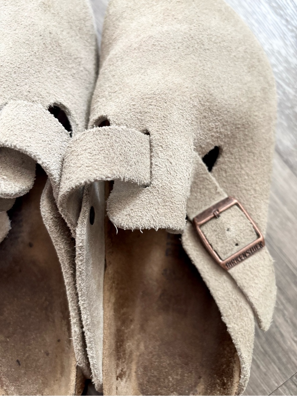 Birkenstock Suede Boston Clogs in Taupe - Size 42 - Picture 3 of 7
